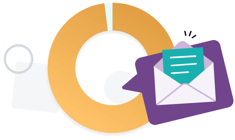 Envelope representing various forms of marketing messaging.