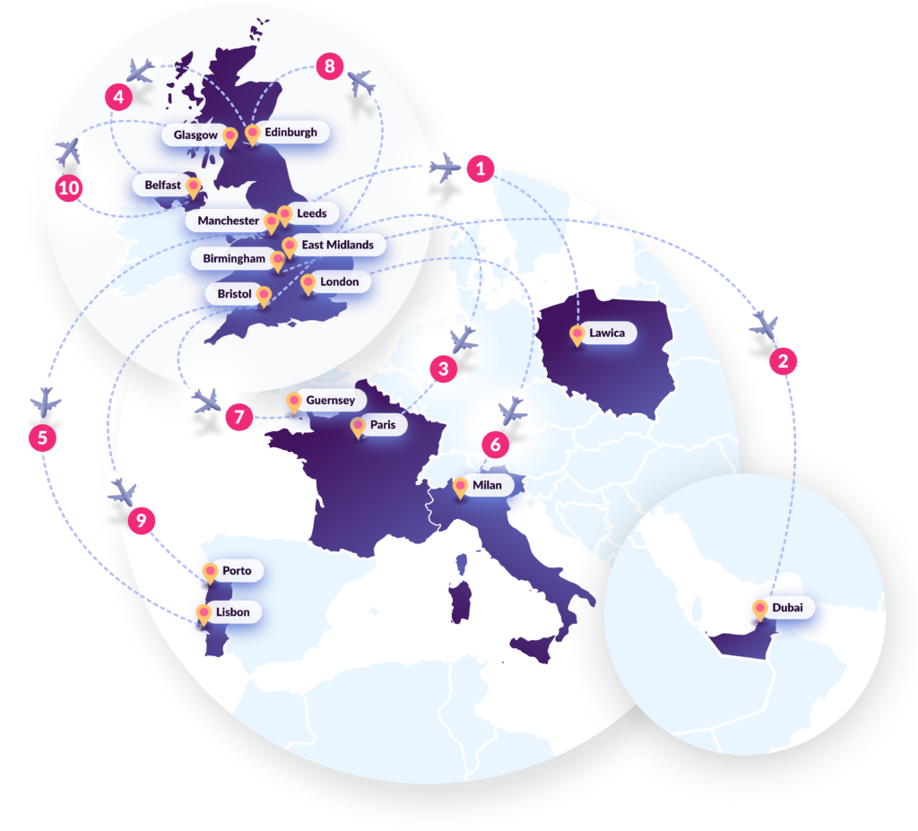 Most delayed routes to fly