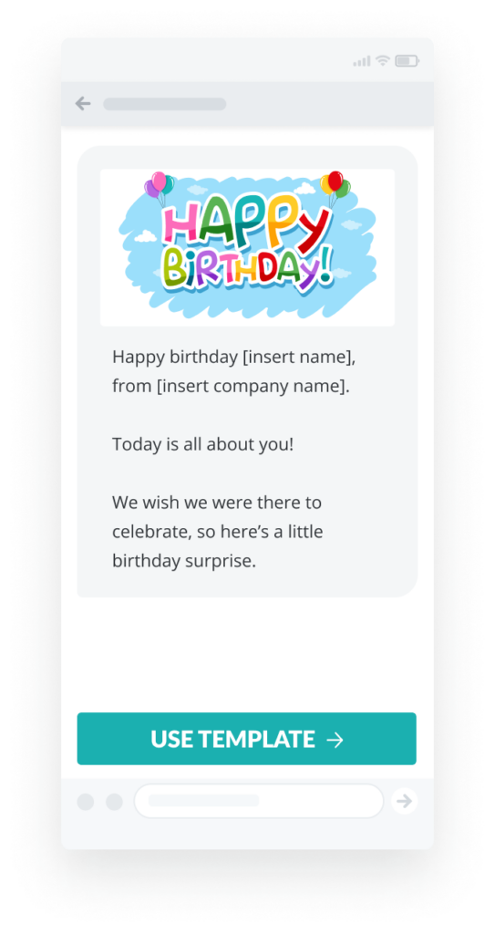 birthday sms template with a surprise discount