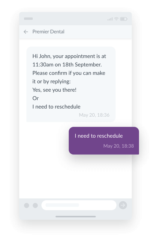 example of an appointment reminder text