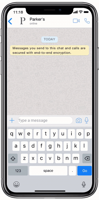 gif showing a conversation between a customer and a business on whatsapp