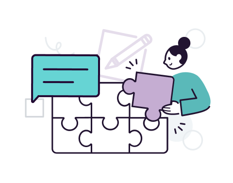 woman doing a puzzle to represent simple integration of our mobile messaging products